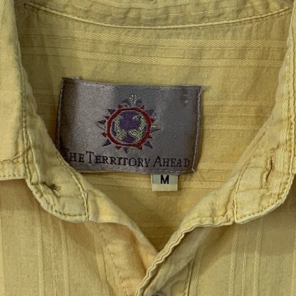 The Territory Ahead Top Mens Medium Button Front Textured Cotton Casual - Picture 2 of 9